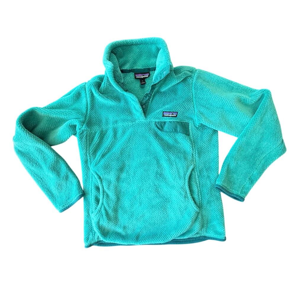 Patagonia Women's Re-Tool Snap-T Pullover green trim small Fleece